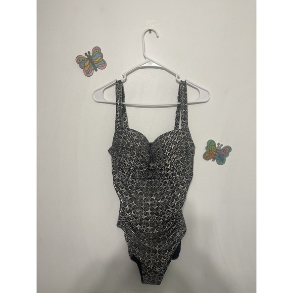 Nip Tuck Other - Niptuck Swim One Piece Swimsuit Size 12 Blue/beige Pattern